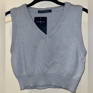 Brandy Melville Blue Knit Tank Top One Size NWT